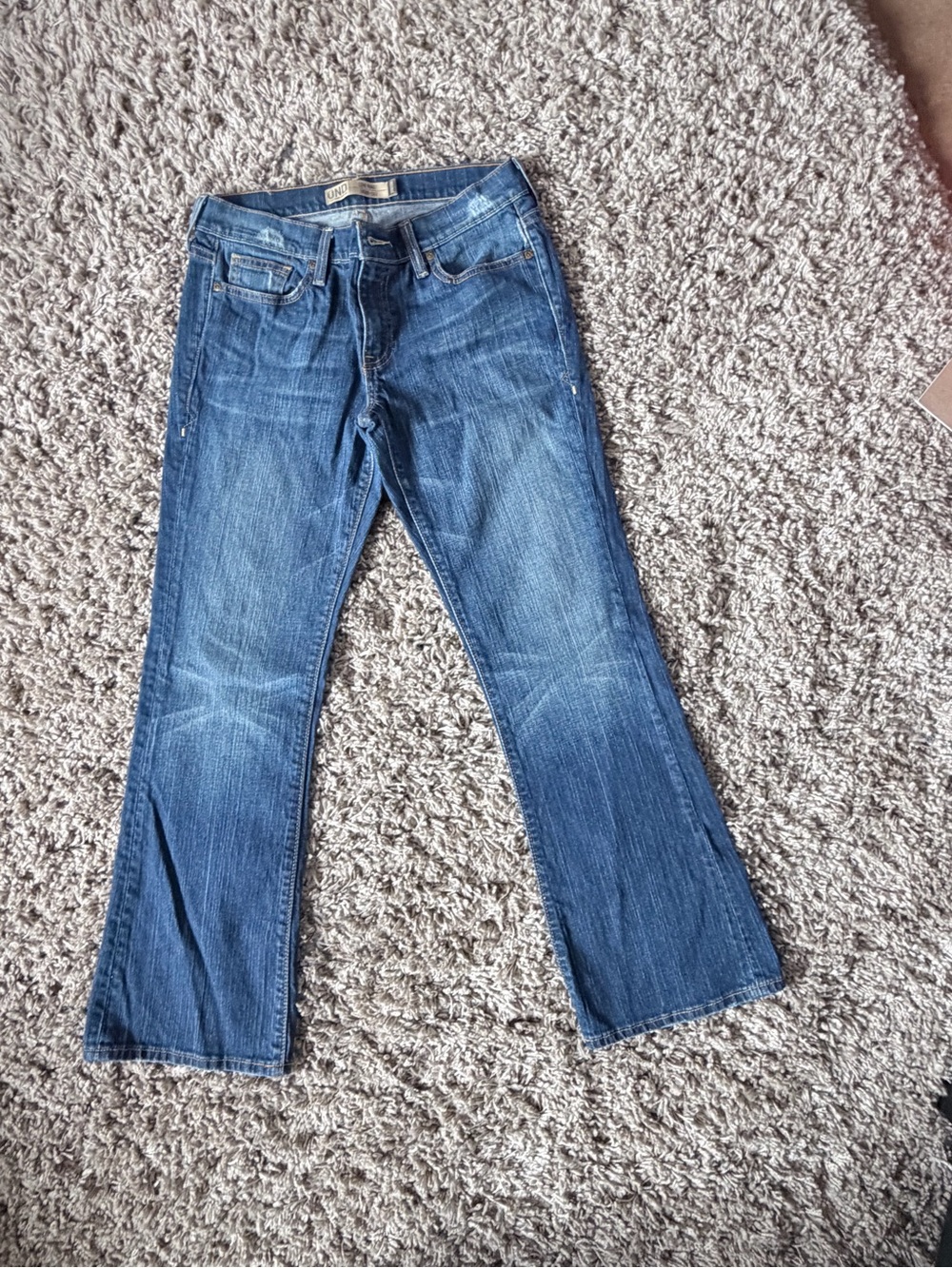Old Navy Women's Boot-Cut Jeans, Size 8 Short, Blue Stretch, Low Waist Denim